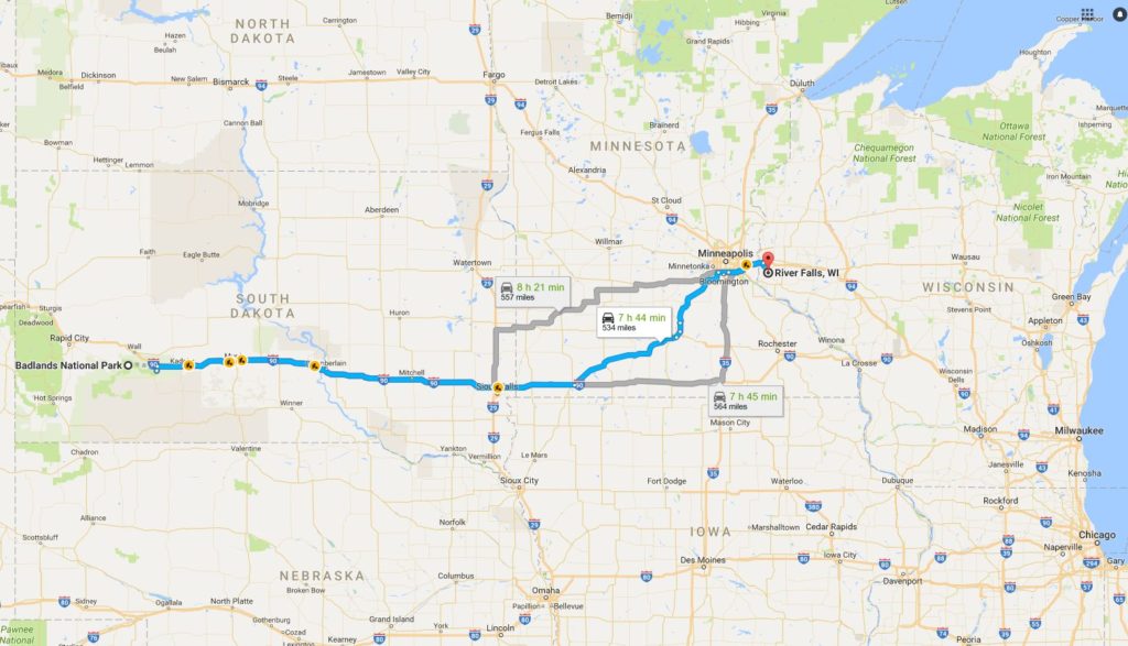 Day 4: The drive to Badlands National Park, South Dakota.