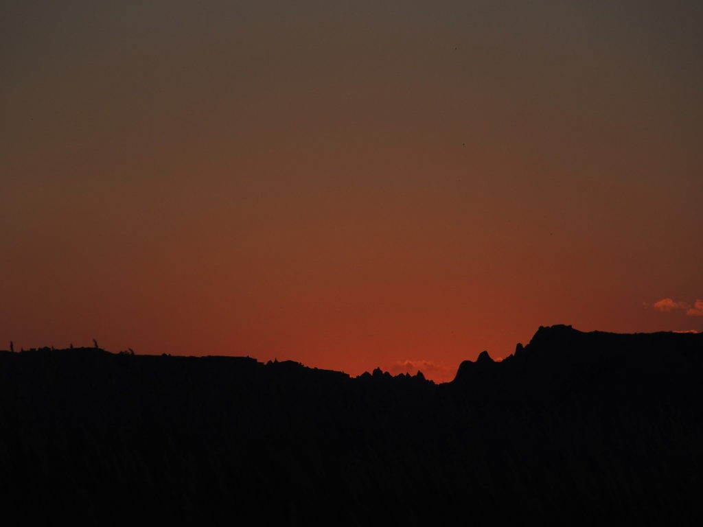 Amazing sunset for our first night under the stars